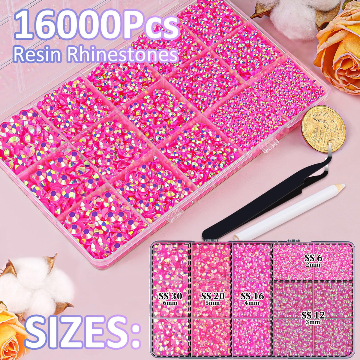 TINKRSTUFF rhinestones with tweezers and pickup pen