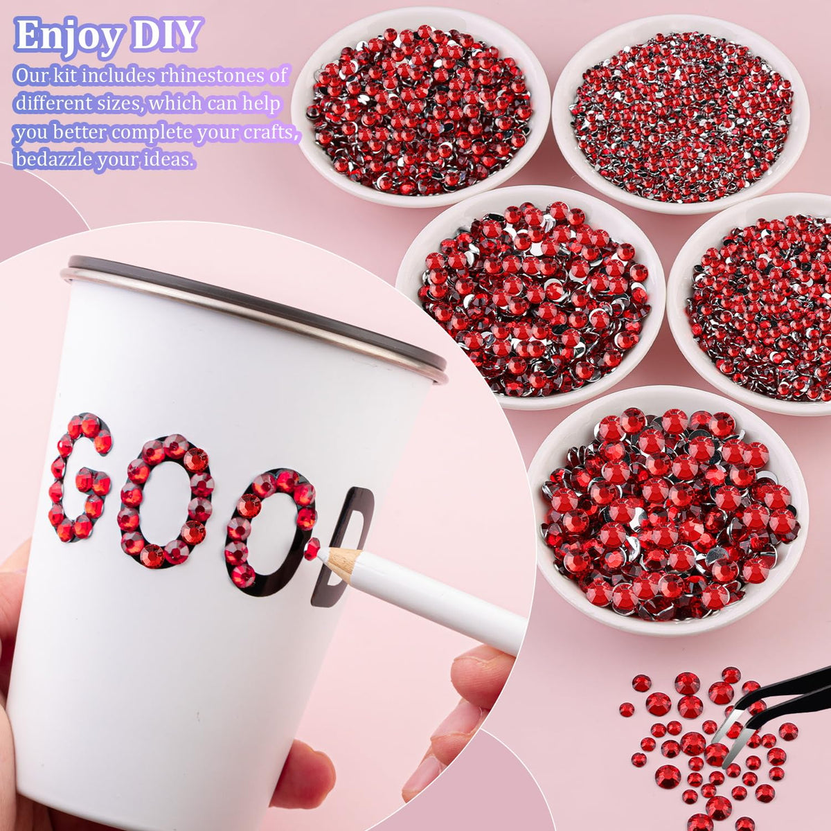 TINKRSTUFF rhinestones with tweezers and pickup pen