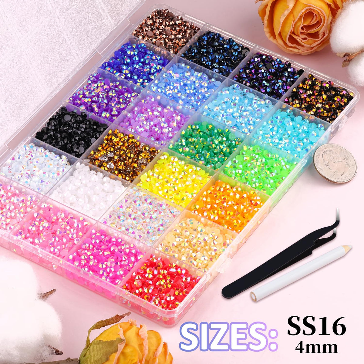 TINKRSTUFF rhinestones with tweezers and pickup pen included
