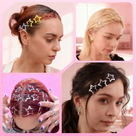 TINKRSTUFF star hair clips in various colours on a table