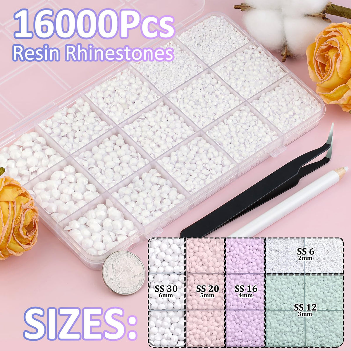 TINKRSTUFF tweezers and pickup pen included with rhinestones