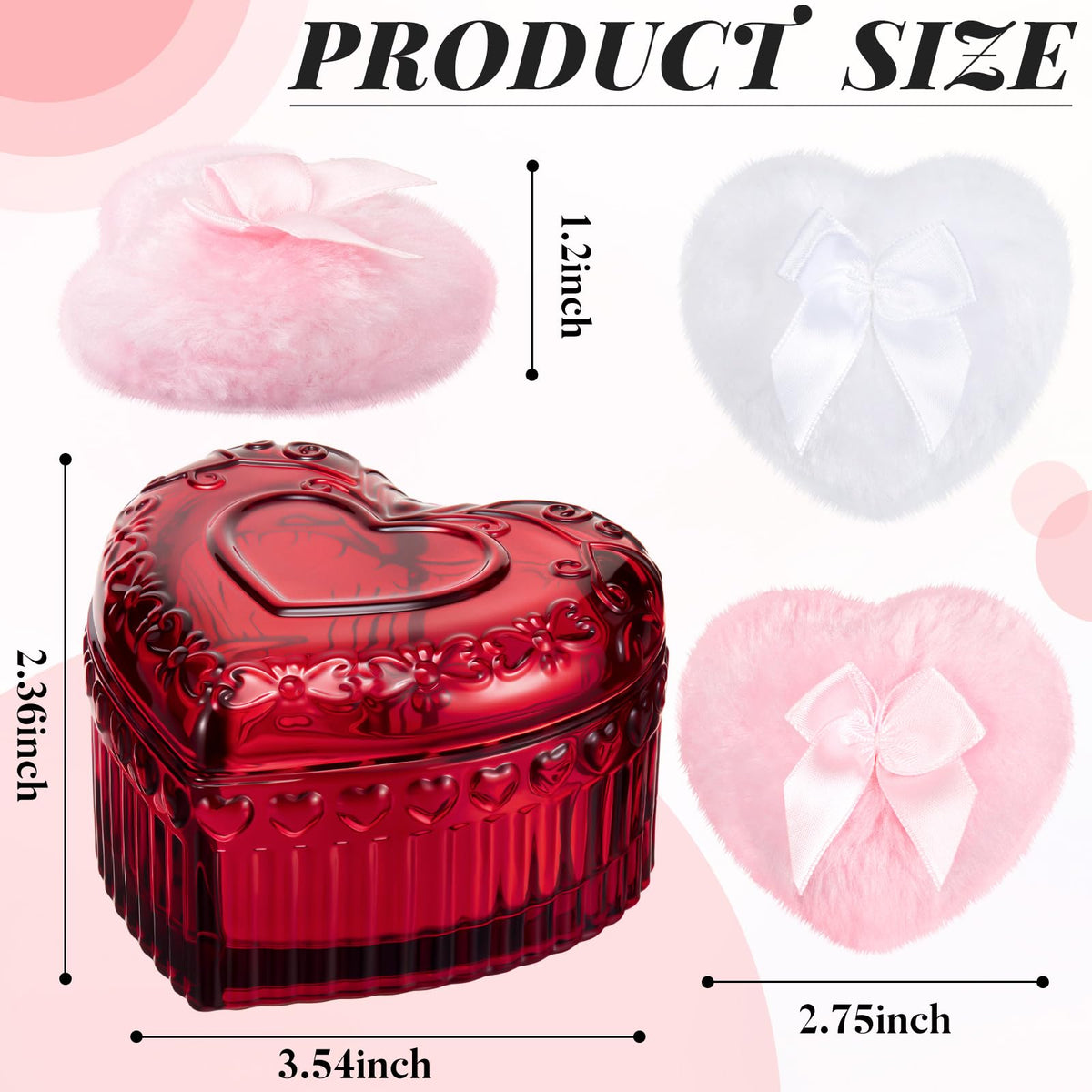 Tioncy crystal container for powder puffs side view