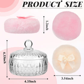 Tioncy crystal container holding two powder puffs