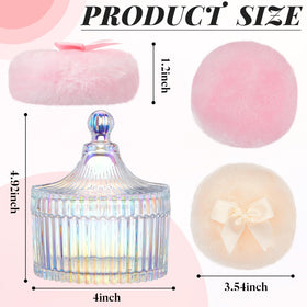 Tioncy crystal container with powder puffs inside