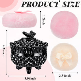 Tioncy crystal glass powder puff container side view
