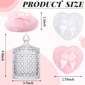 Tioncy glass container for powder puffs, clear view