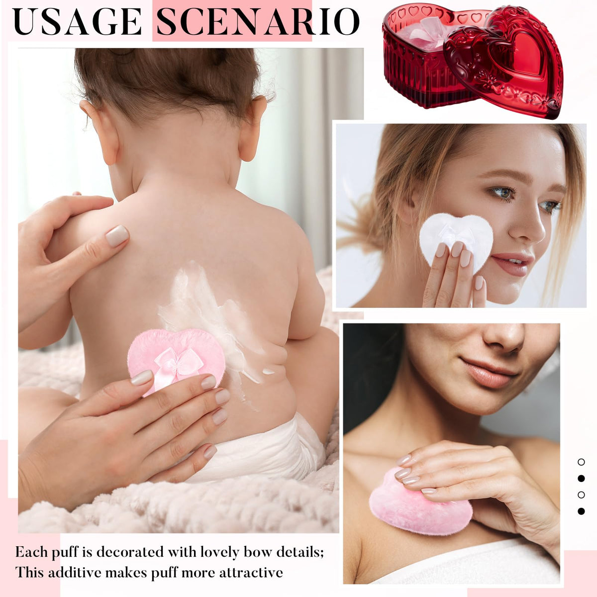 Tioncy Large Body Powder Puff Set in elegant packaging