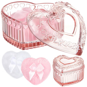 Tioncy large body powder puff set with pink crystal container