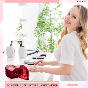 Tioncy powder puff container with decorative design