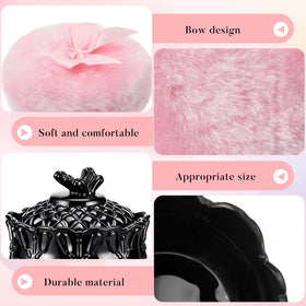 Tioncy powder puff set displayed on a vanity
