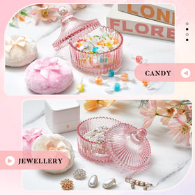 Tioncy powder puff set displayed on a vanity
