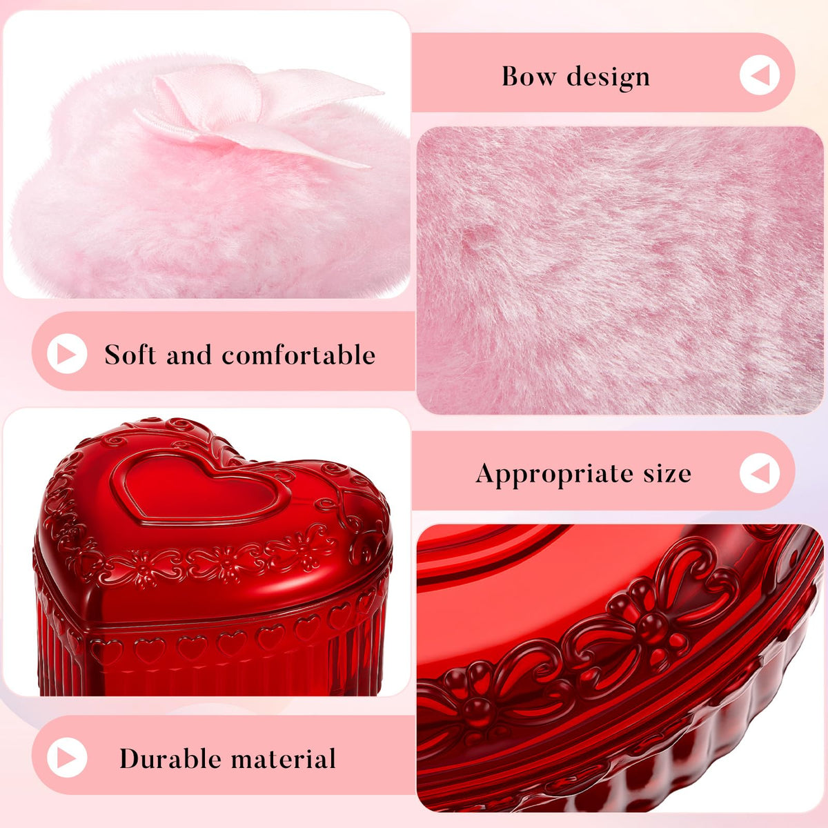 Tioncy powder puff set displayed on vanity