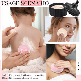 Tioncy powder puff set showing soft plush material