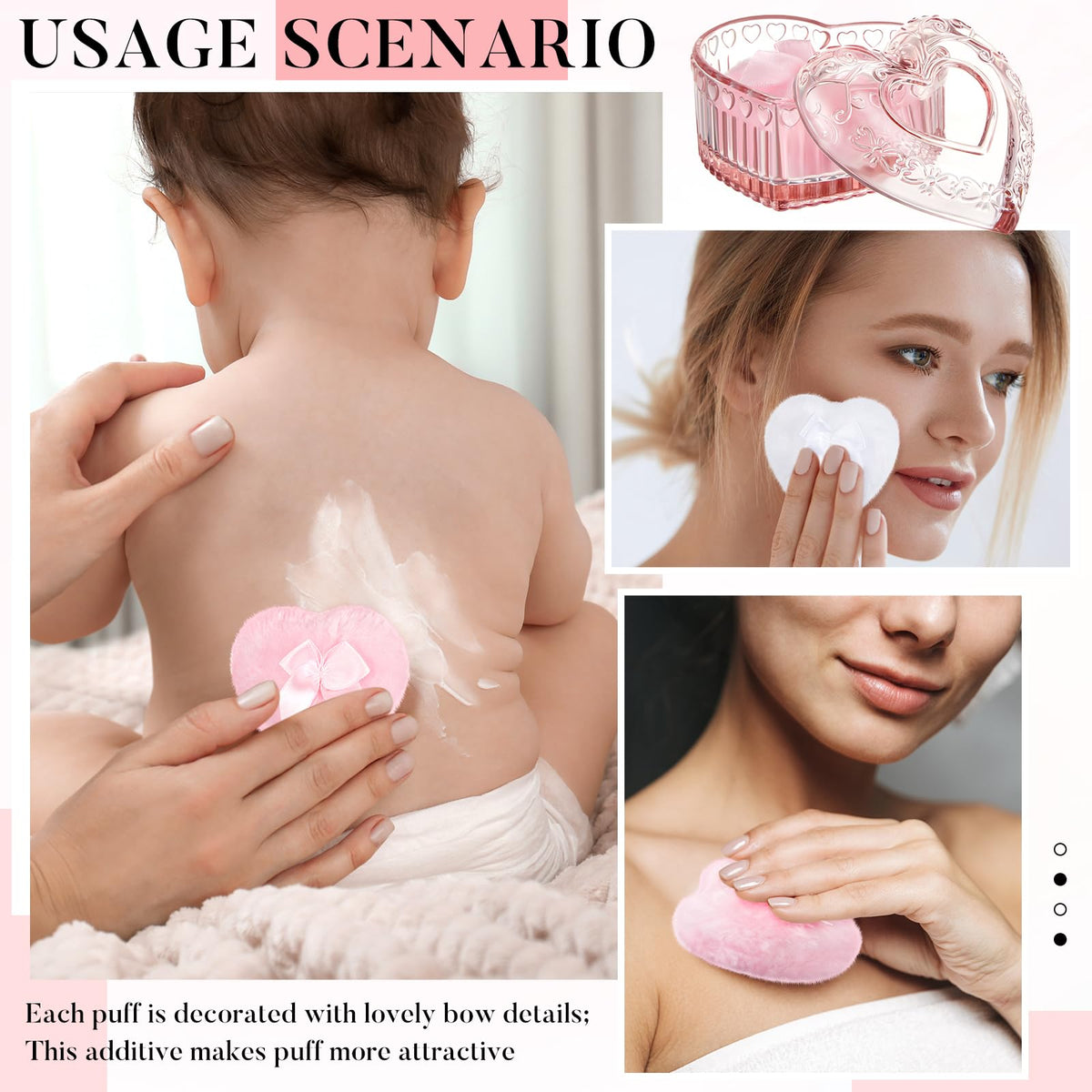 Tioncy powder puff set with a soft plush texture