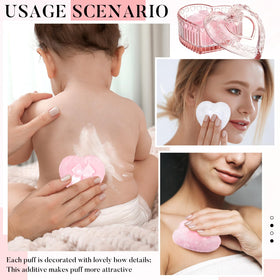 Tioncy powder puff set with a soft plush texture