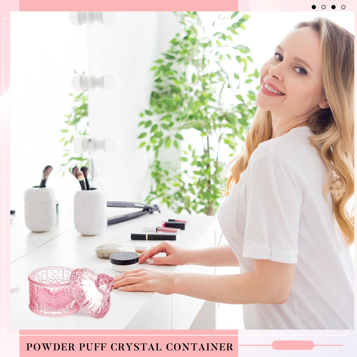 Tioncy powder puff set with accessories on a flat lay