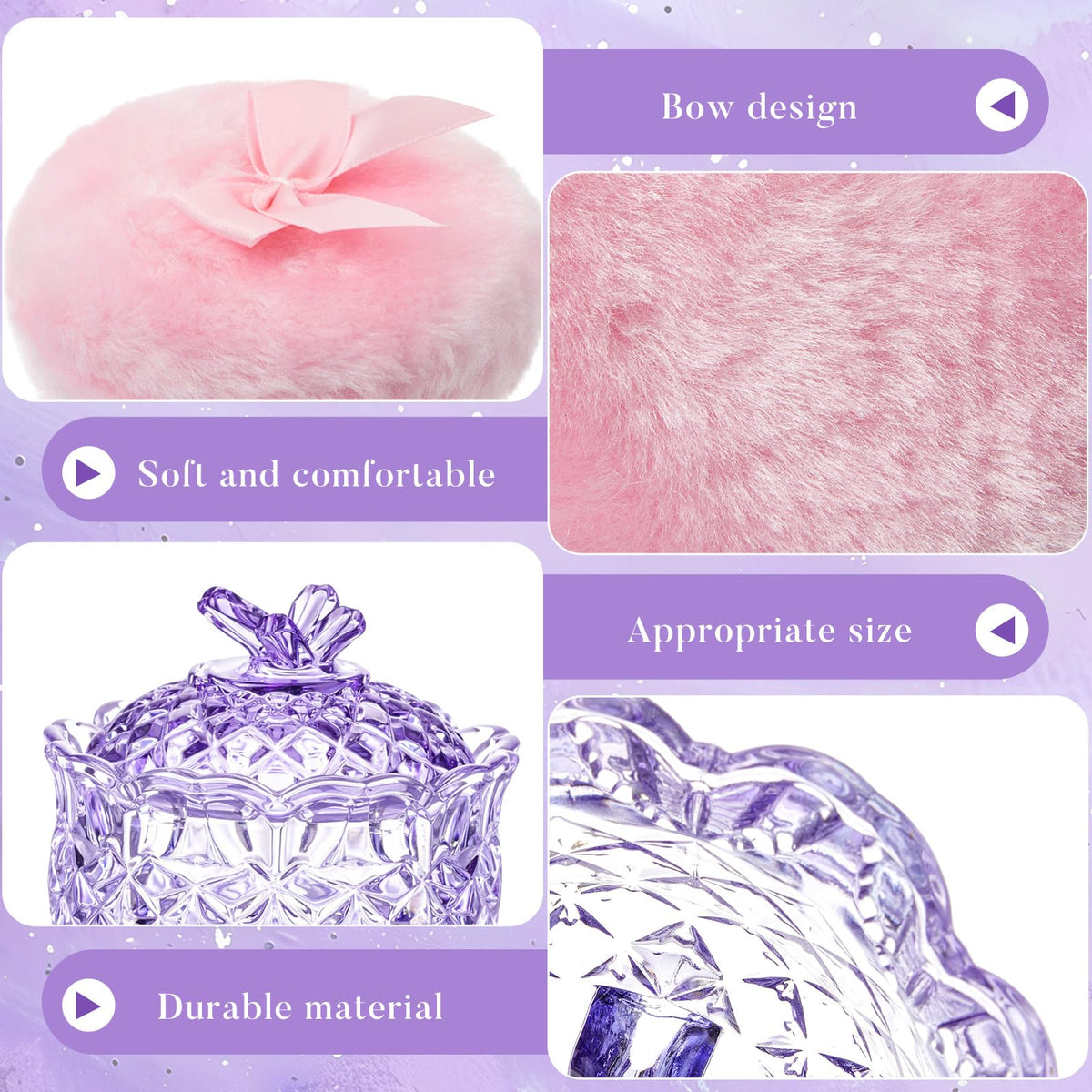Tioncy powder puff set with soft plush material