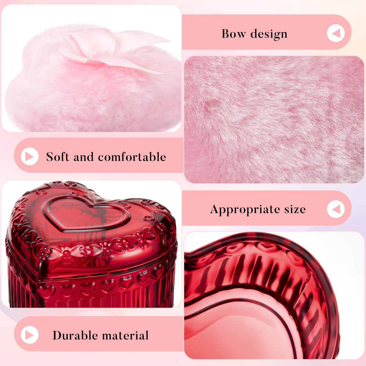 Tioncy powder puff set with two puffs and container