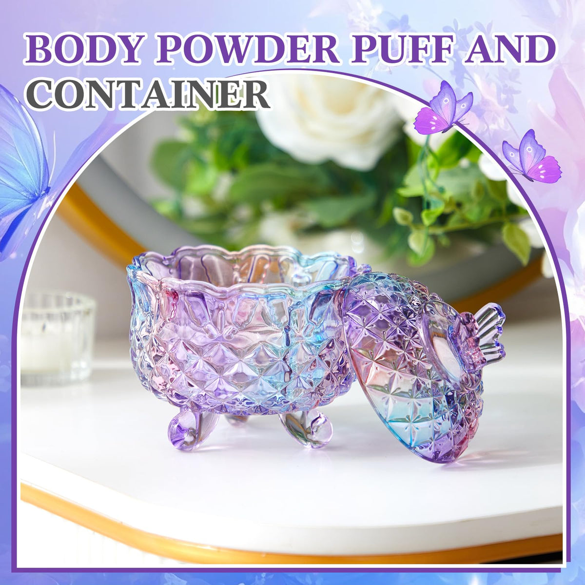 Tioncy powder puffs in pastel colours with cute bow detail