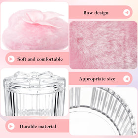 Tioncy powder puffs placed inside the crystal container