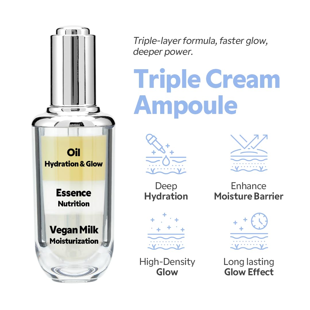 TIRTIR Ceramic Milk Ampoule displayed with natural ingredients