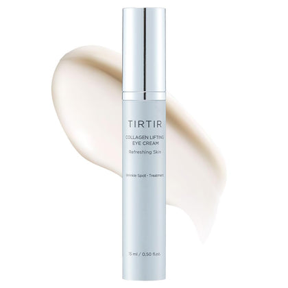TIRTIR Collagen Lifting Eye Cream front view with roller applicator