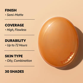 TIRTIR cushion foundation application on skin surface