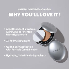 TIRTIR Mask Fit Aura Silver Cushion Foundation application on model