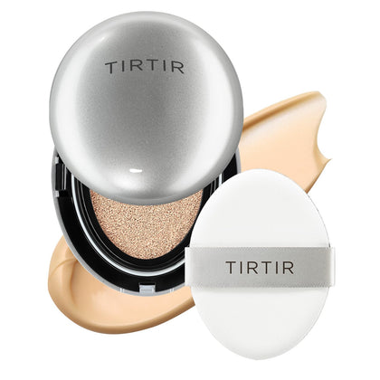 TIRTIR Mask Fit Aura Silver Cushion Foundation front view with packaging