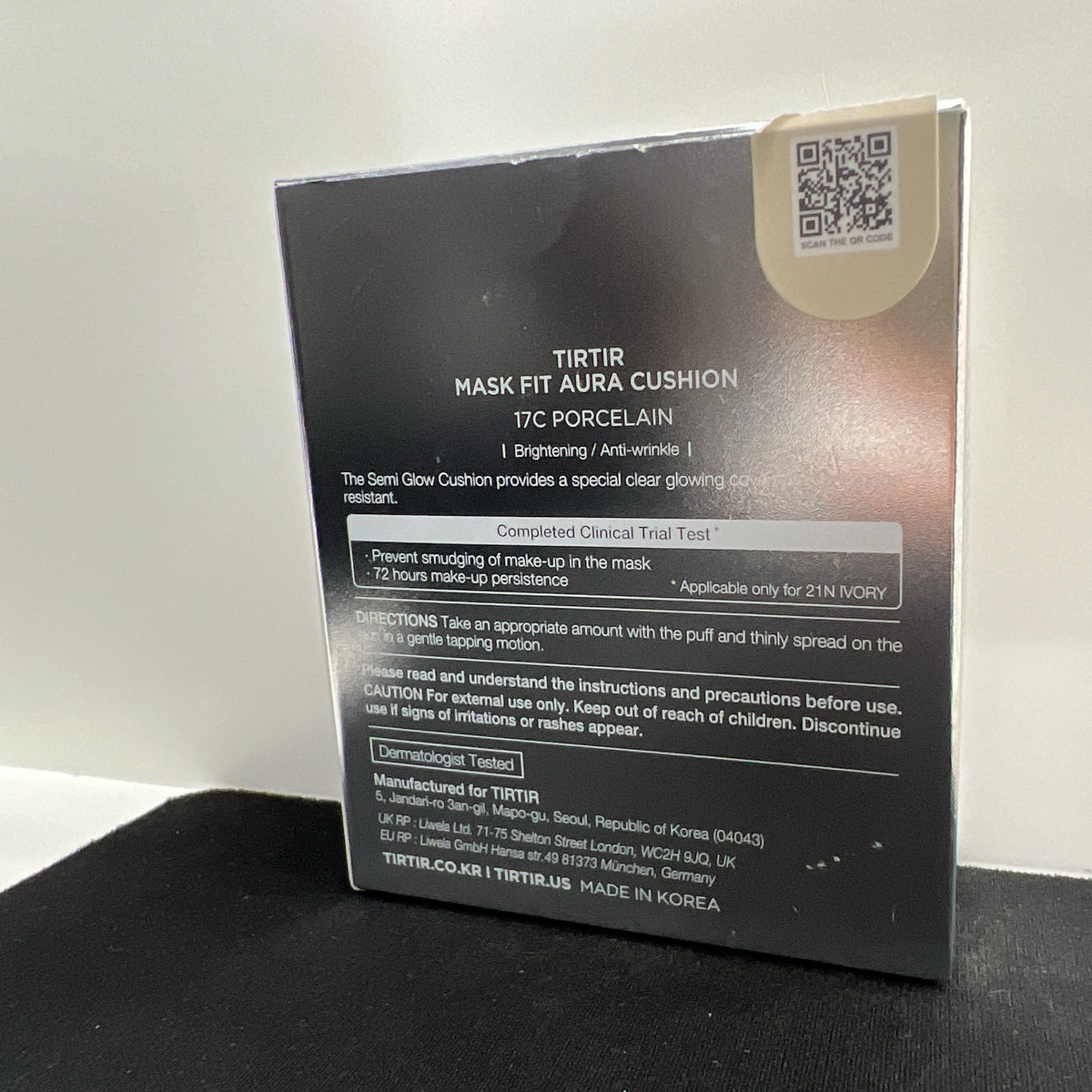 TIRTIR Mask Fit Aura Silver Cushion Foundation in beauty setup