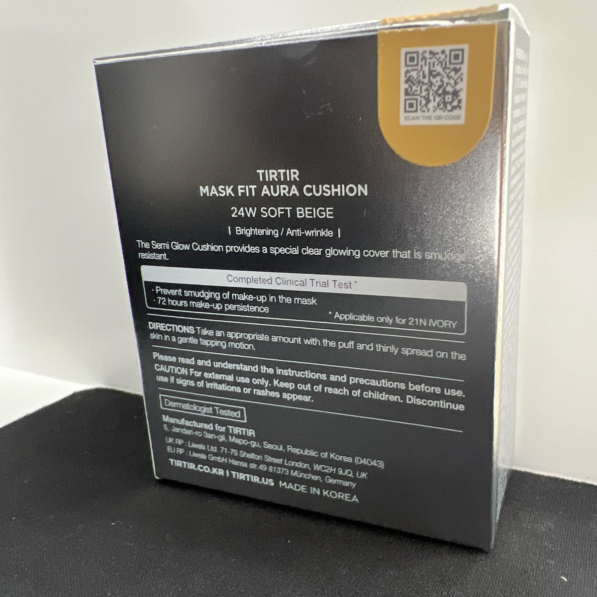 TIRTIR Mask Fit Aura Silver Cushion Foundation lifestyle scene with makeup setup