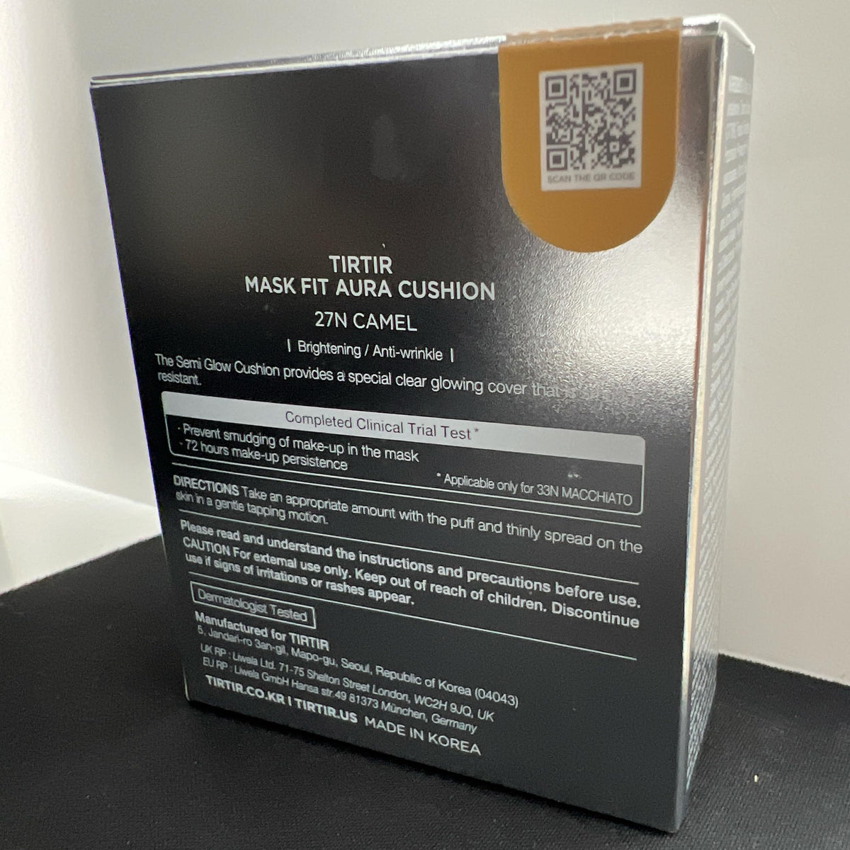 TIRTIR Mask Fit Aura Silver Cushion Foundation with makeup brush