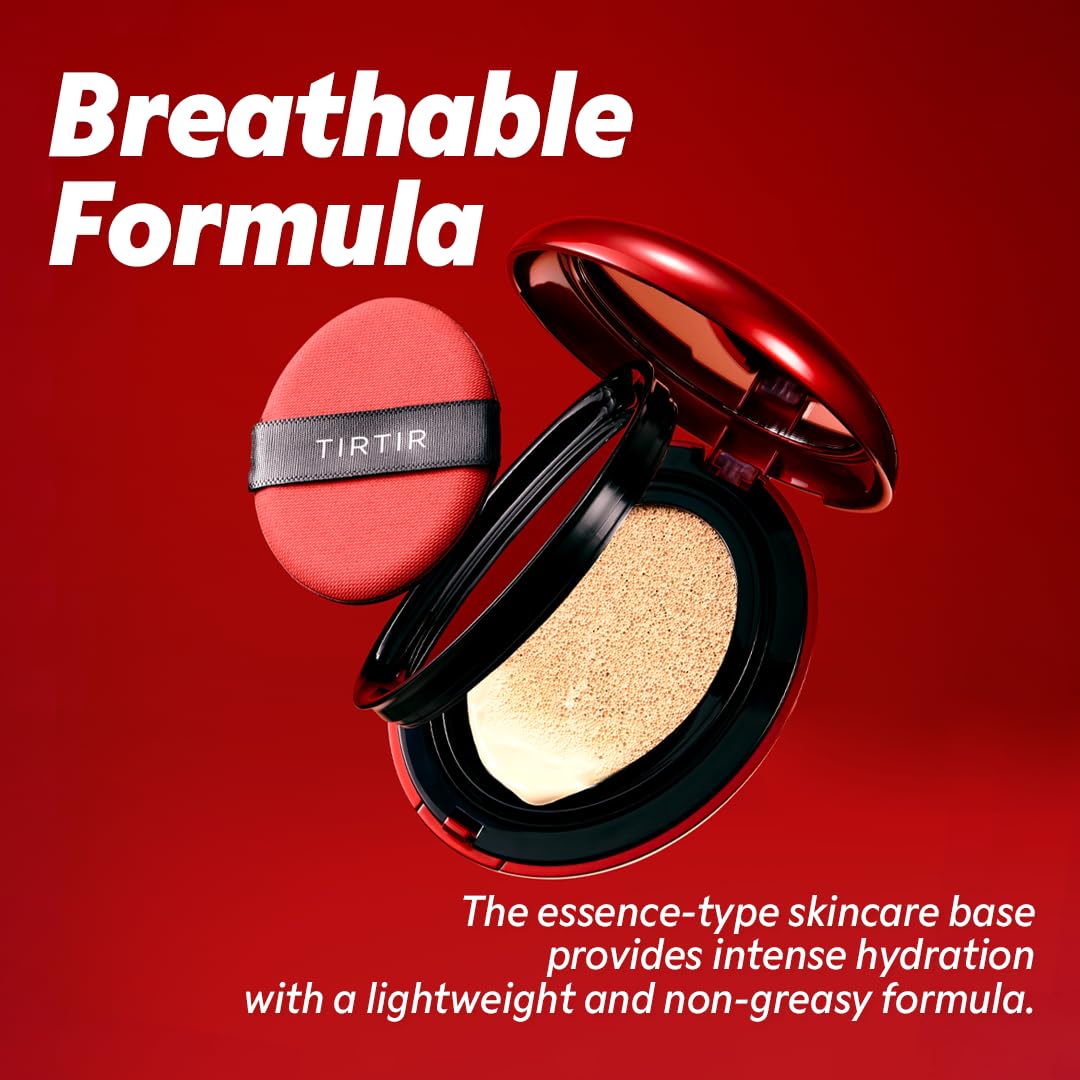 TIRTIR Mask Fit Red Cushion Foundation texture on hand