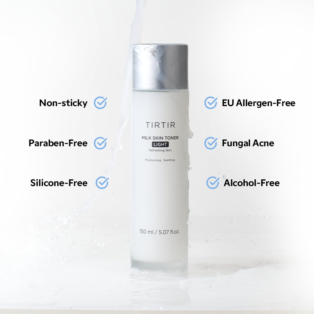 TIRTIR Milk Skin Rice Toner Light in a skincare setup