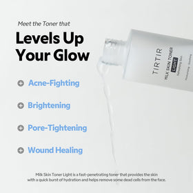 TIRTIR Milk Skin Toner Light with ingredients displayed