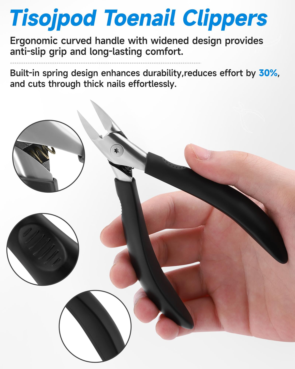 Tisojpod Nail Clippers in PU leather pouch for portability