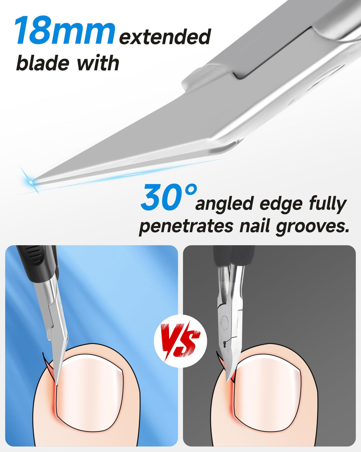 Tisojpod Nail Clippers side view showing ergonomic grip