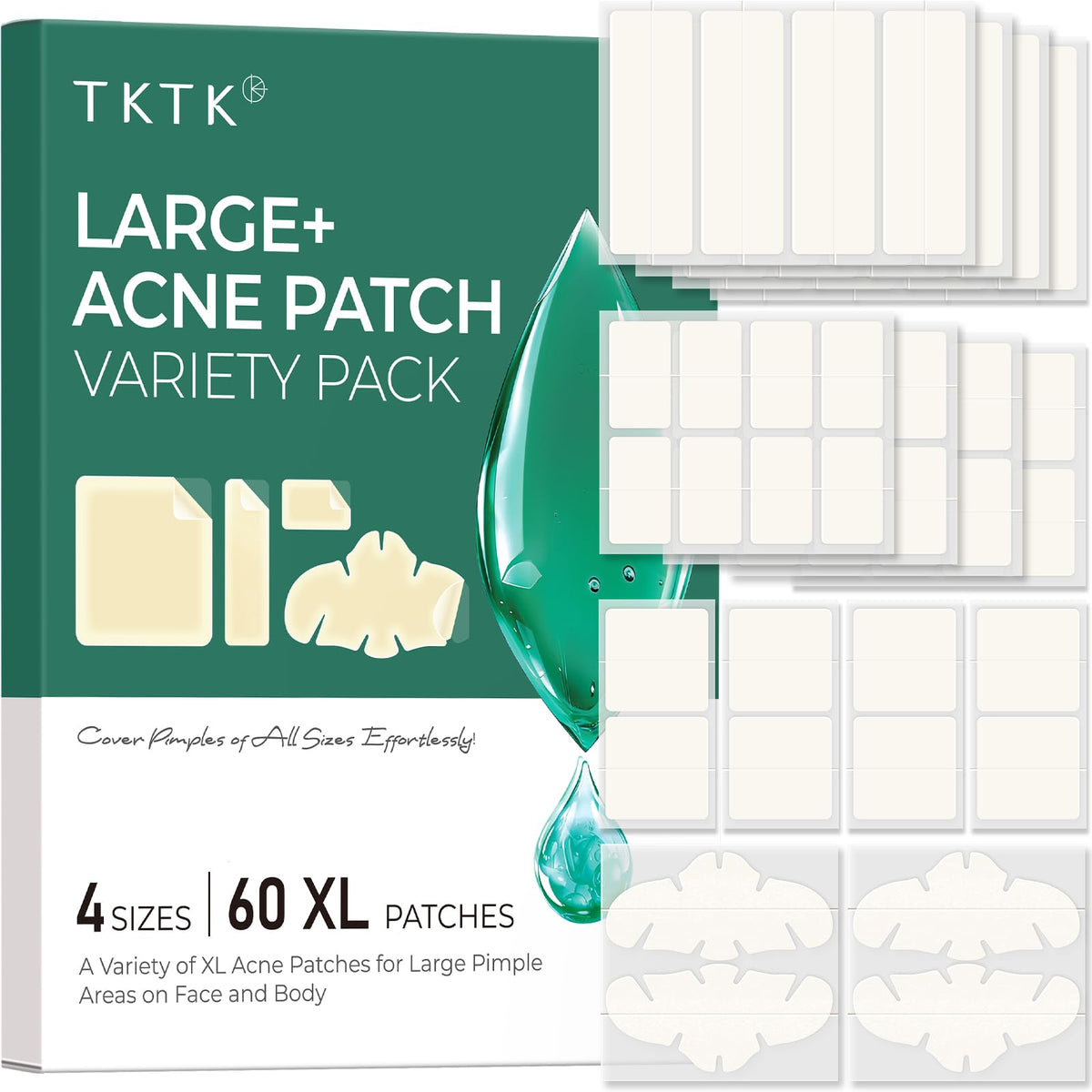 TKTK Large Hydrocolloid Pimple Patches front view packaging