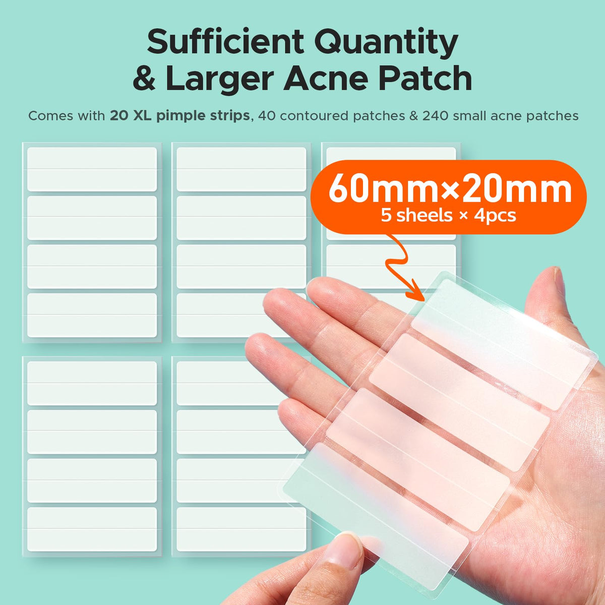TKTK Large Pimple Patches showing various sizes