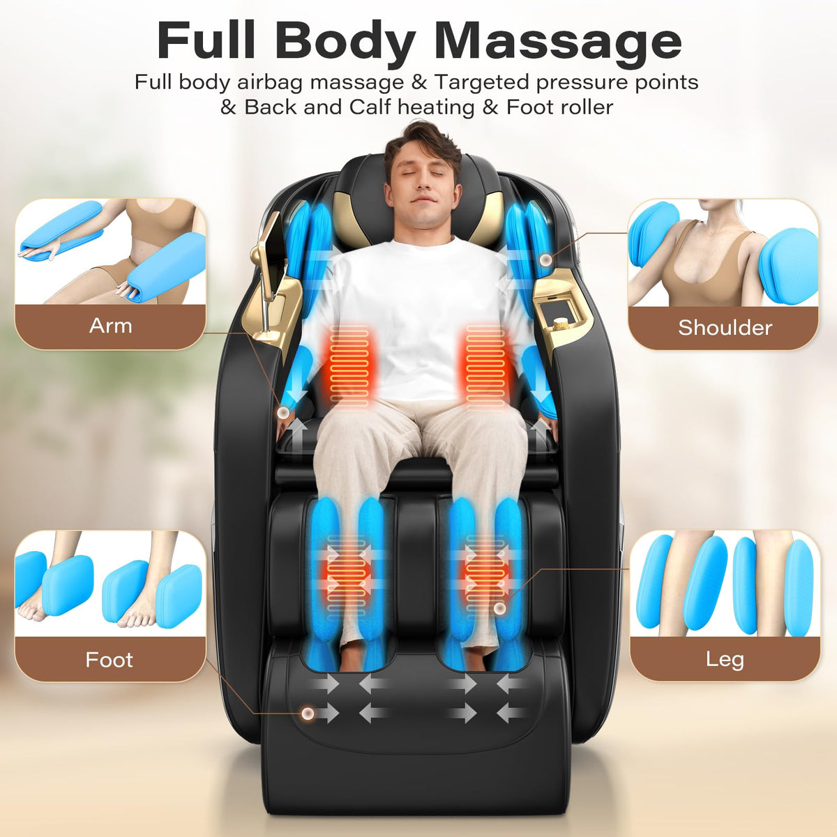 TLIFE Massage Chair foot massage feature close-up