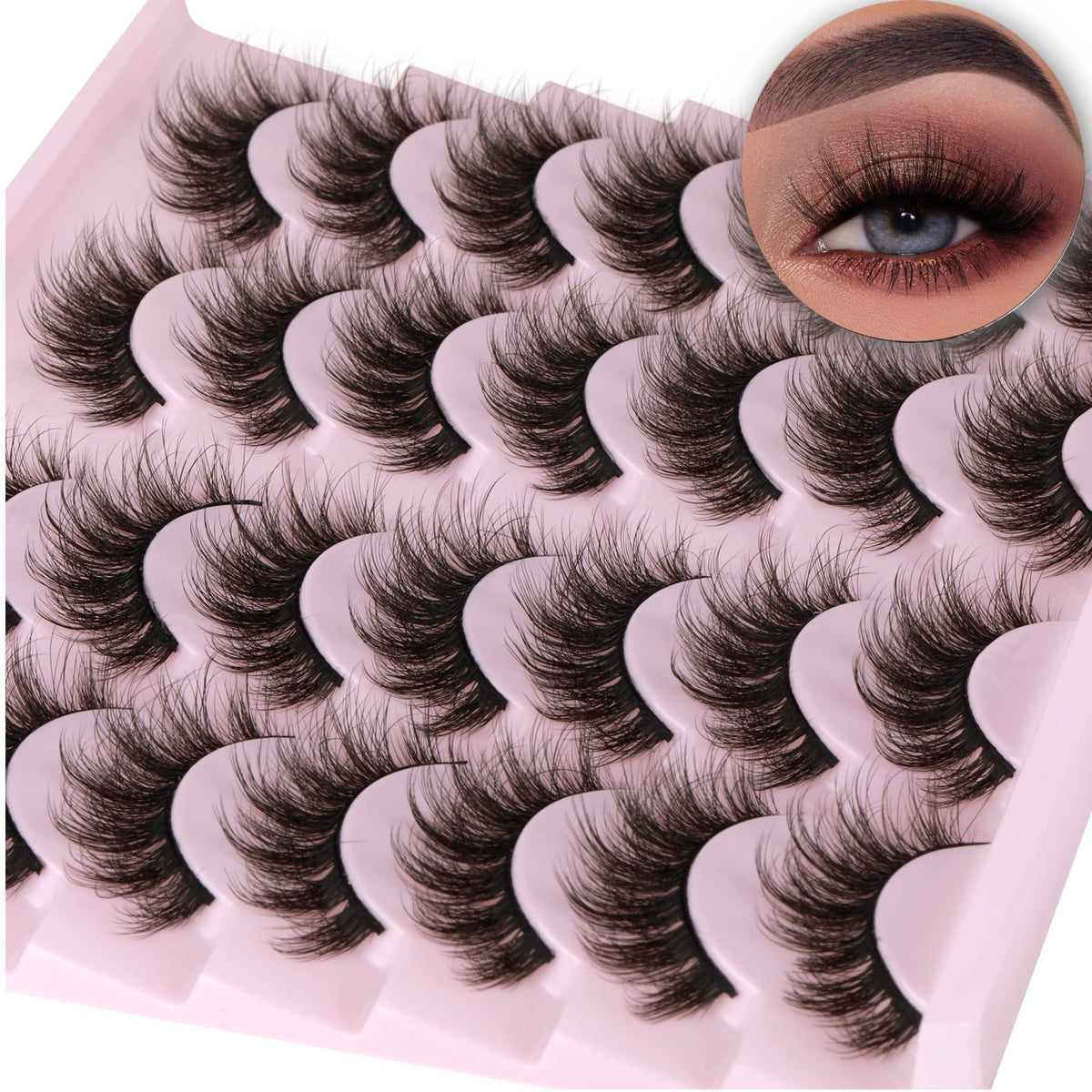 TNFVLONEINS 14 Pairs Wispy Mink Lashes front view