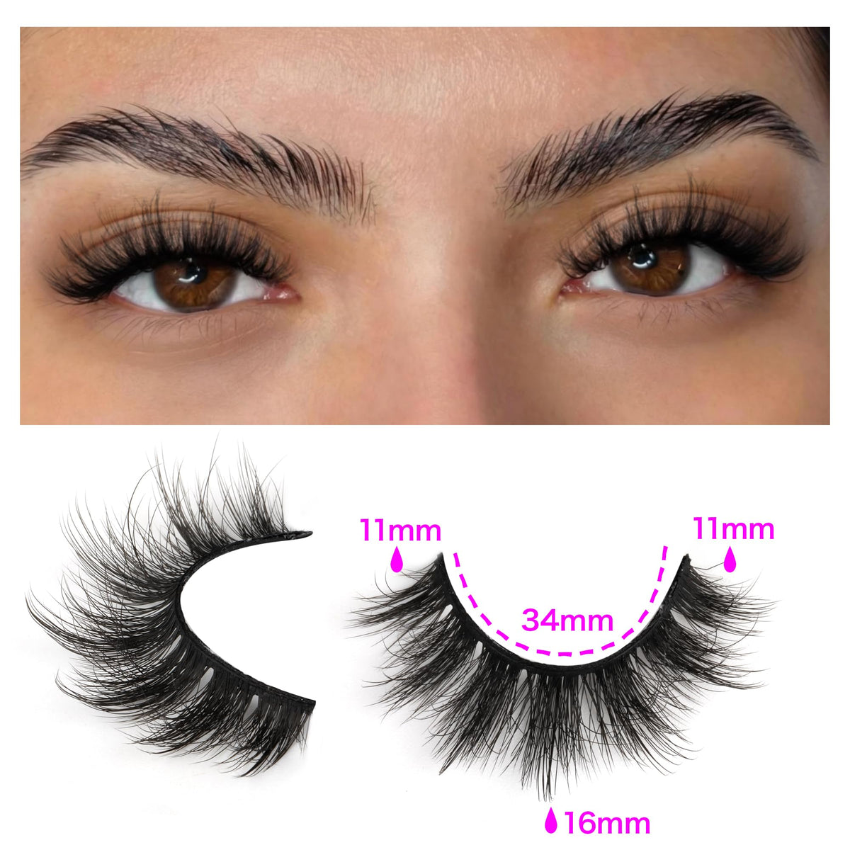 TNFVLONEINS 14 Pairs Wispy Mink Lashes side view