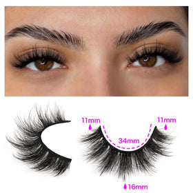 TNFVLONEINS 14 Pairs Wispy Mink Lashes side view