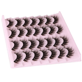 TNFVLONEINS 14 Pairs Wispy Mink Lashes with applicator