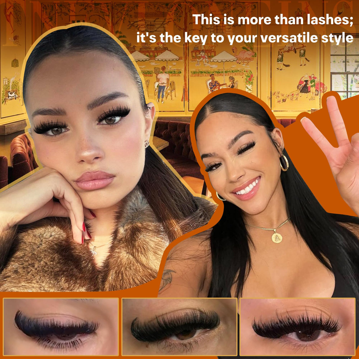 TNFVLONEINS 300D lash clusters showcasing spiky accents