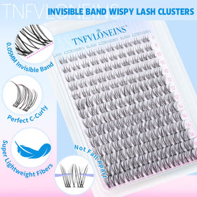 TNFVLONEINS lash clusters displayed in packaging