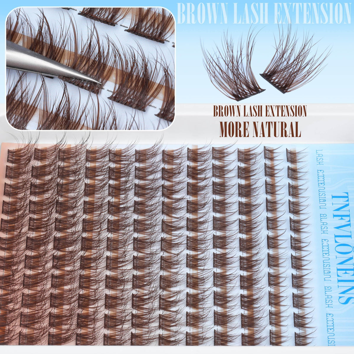 TNFVLONEINS lash clusters in various lengths arranged neatly