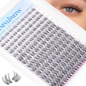 TNFVLONEINS Wispy Lash Clusters clear band front view