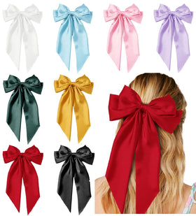 Tobeffect 8 PCS hair bows in various colours front view