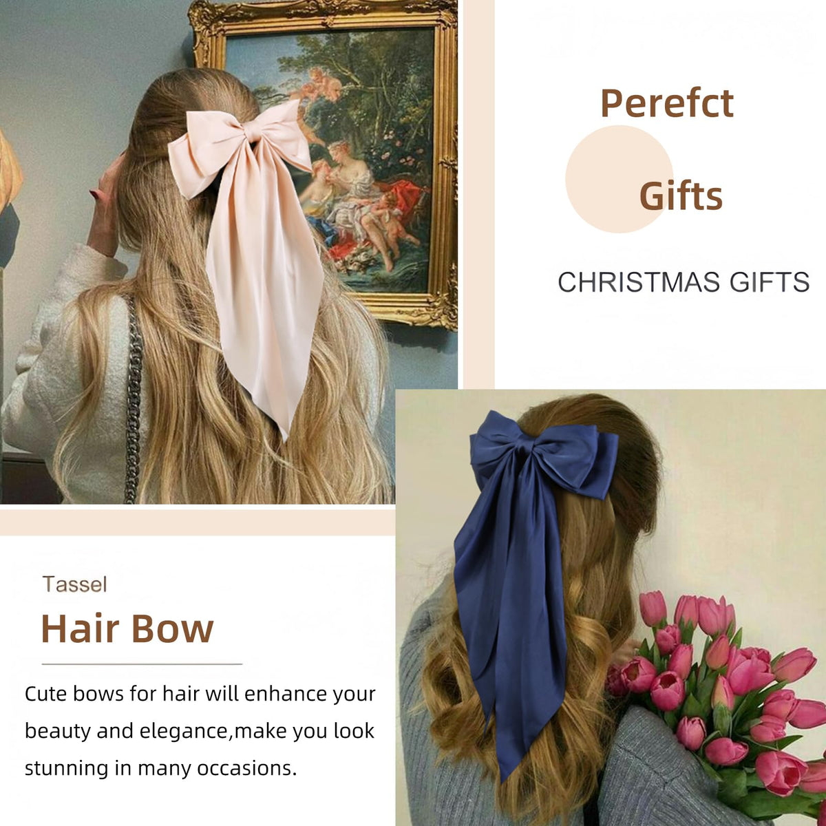 Tobeffect oversized bow clip on a ponytail hairstyle